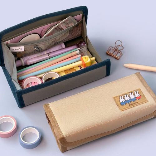 Large Capacity Fabric Pencil Case with Magnetic Snap